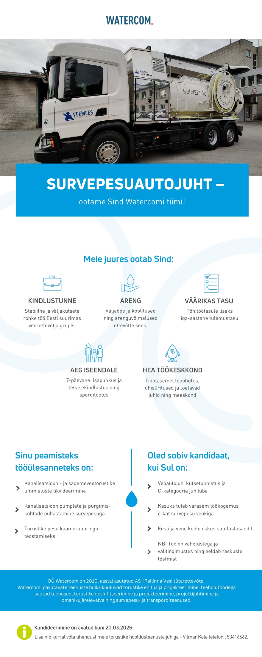 Tööpakkumise Survepesuautojuht kirjeldus