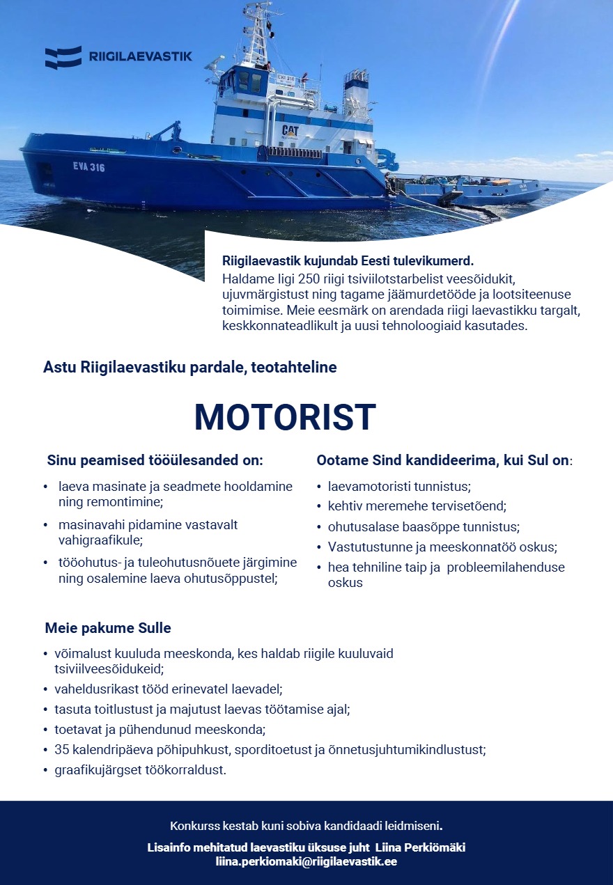 Tööpakkumise Motorist kirjeldus