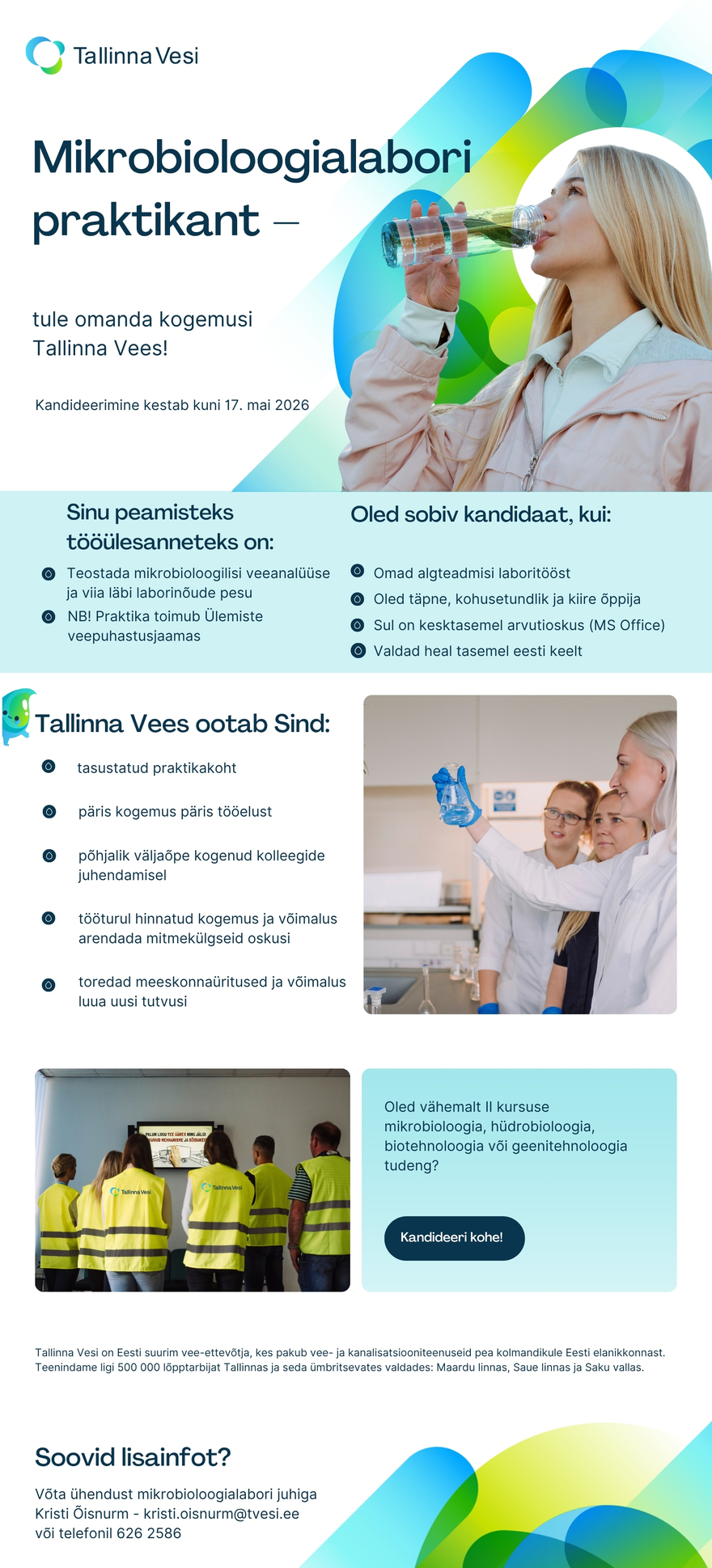 Tööpakkumise Mikrobioloogialabori praktikant kirjeldus
