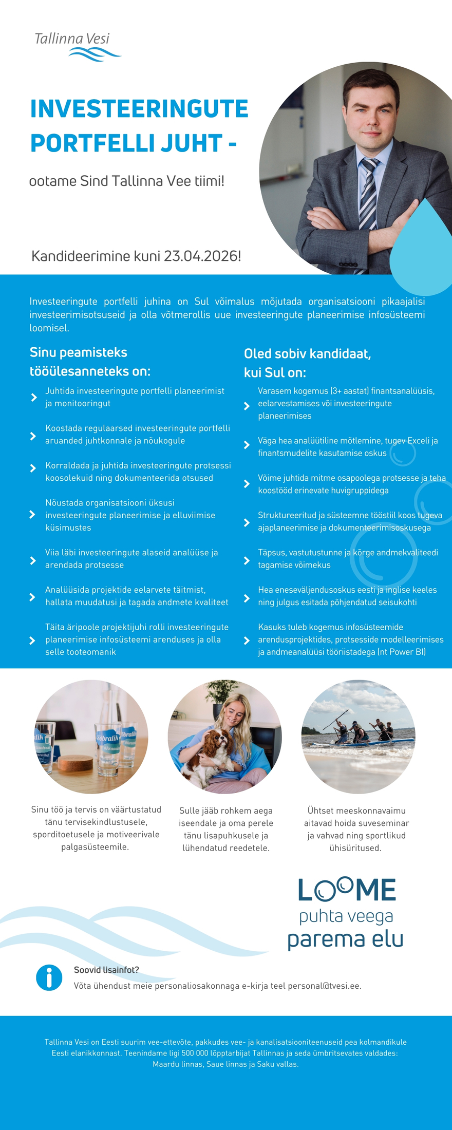 Tööpakkumise Investeeringute portfelli juht kirjeldus