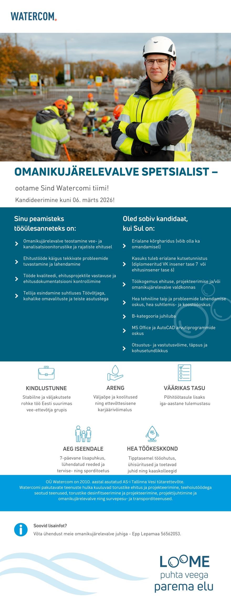 Tööpakkumise Omanikujärelevalve spetsialist kirjeldus
