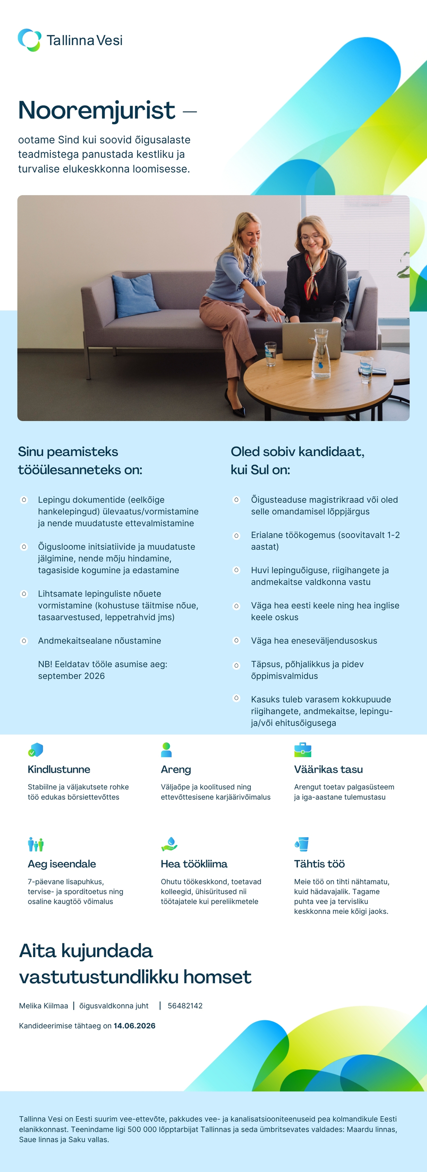 Tööpakkumise Nooremjurist kirjeldus
