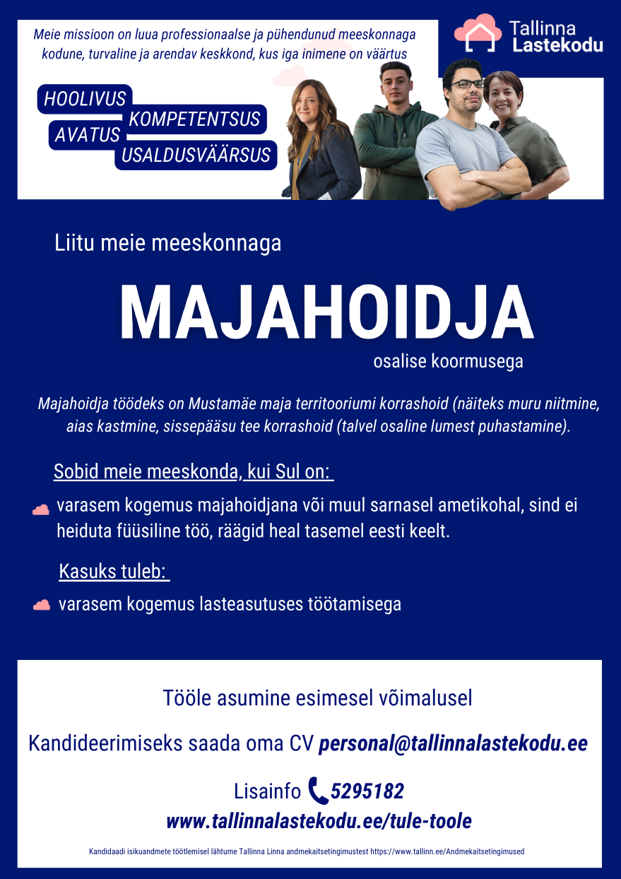 Tööpakkumise Majahoidja kirjeldus