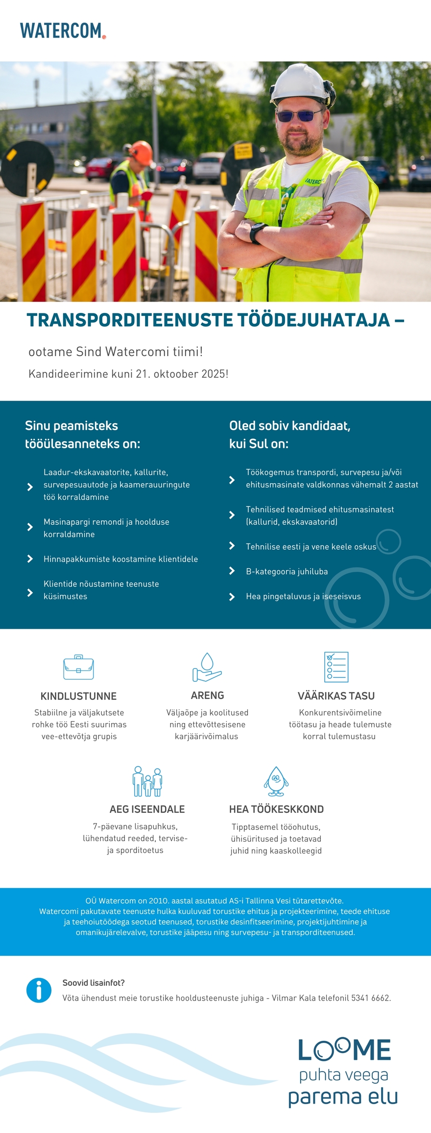 Tööpakkumise Transporditeenuste töödejuhataja kirjeldus