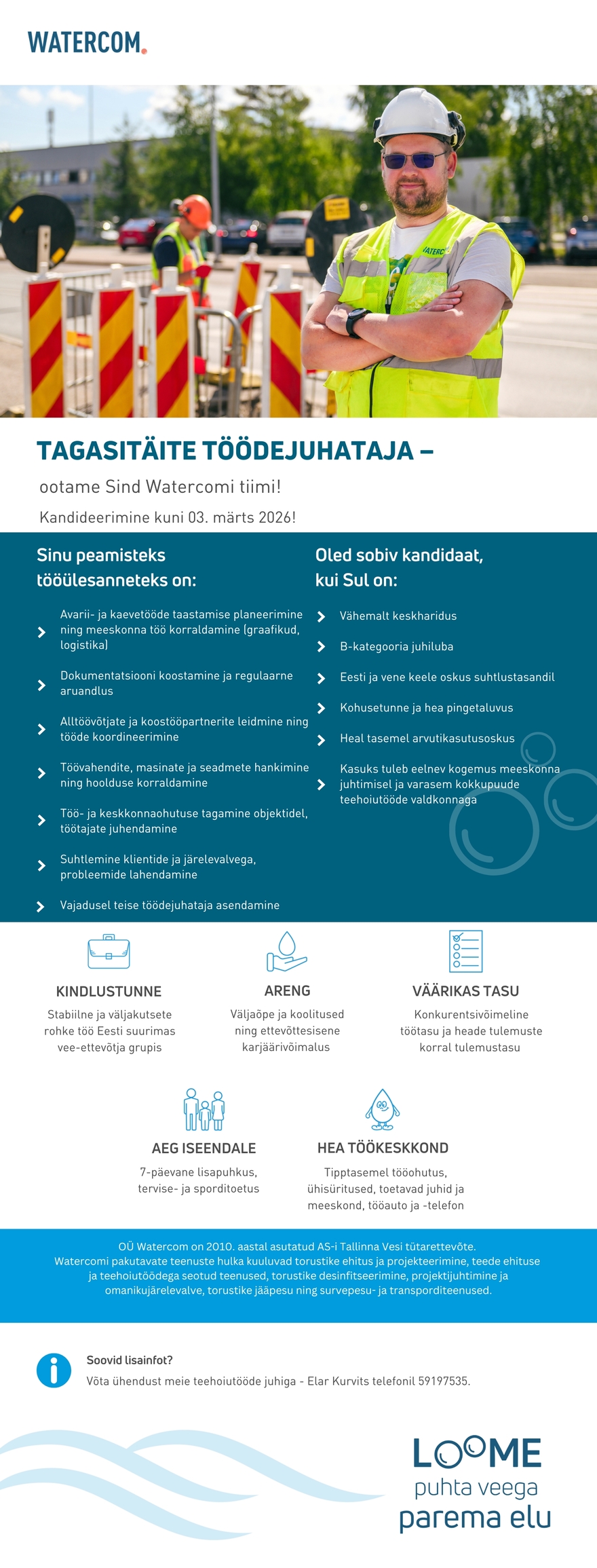 Tööpakkumise Tagasitäite töödejuhataja kirjeldus