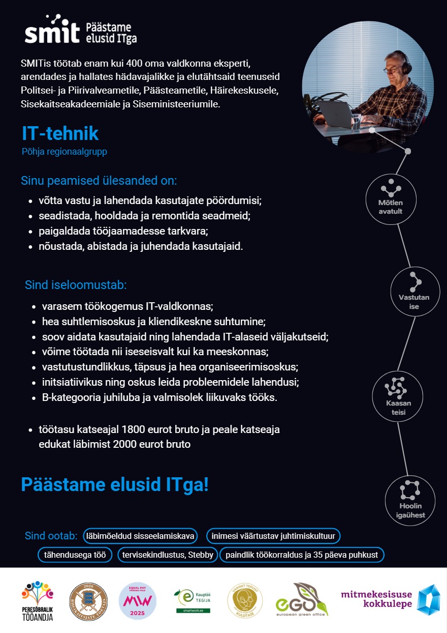 Tööpakkumise IT-tehnik kirjeldus