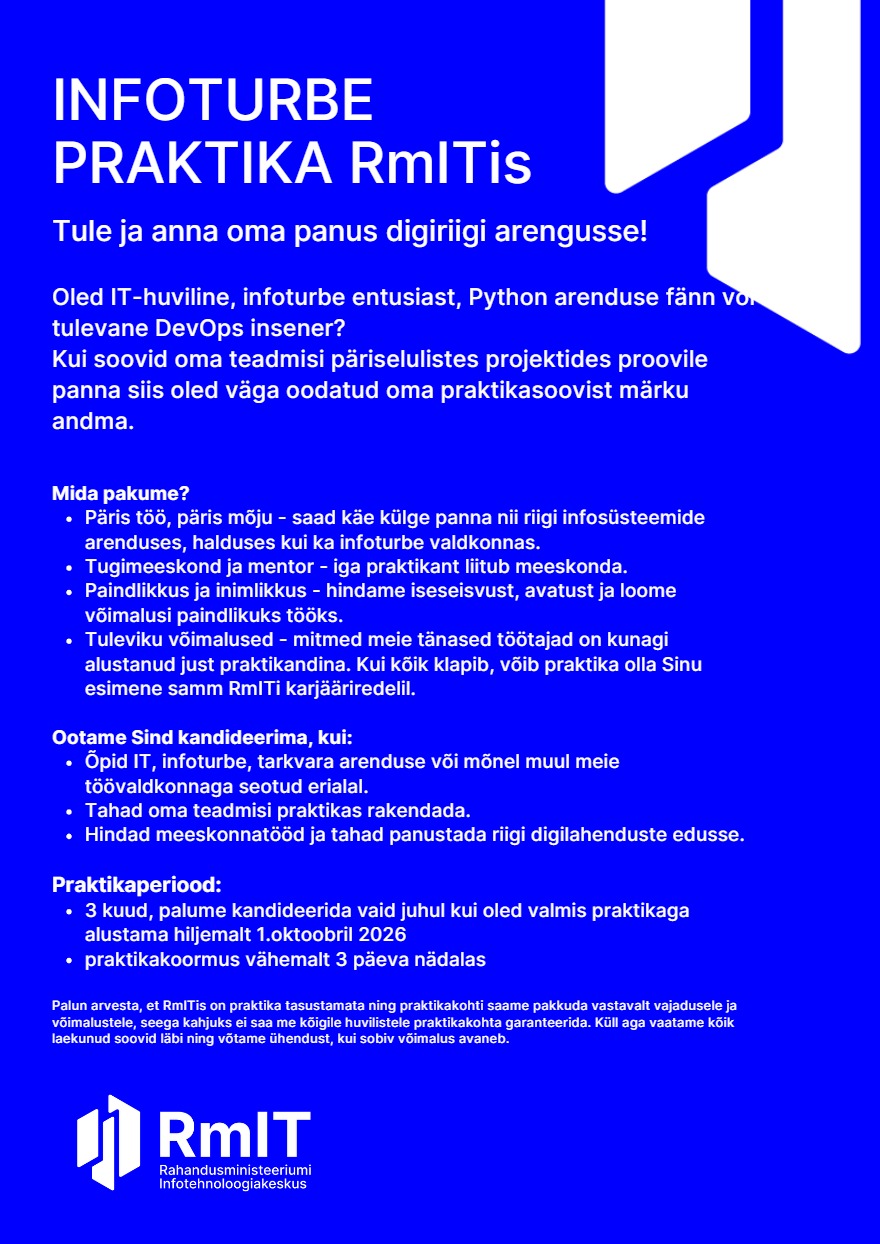 Tööpakkumise Praktikant kirjeldus