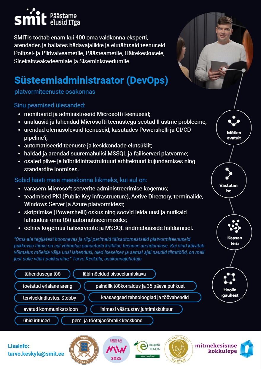 Tööpakkumise Süsteemiadministraator (DevOps)_Platvorm kirjeldus