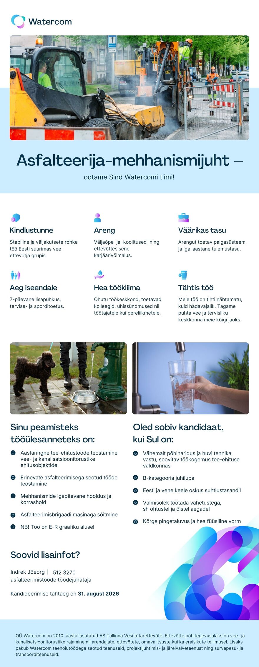 Tööpakkumise Asfalteerija-mehhanismijuht kirjeldus