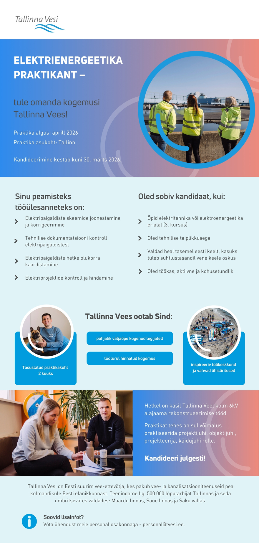 Tööpakkumise Elektrienergeetika praktikant kirjeldus