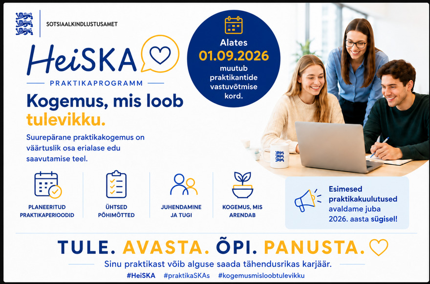 Tööpakkumise Tule Sotsiaalkindlustusametisse praktikale! kirjeldus