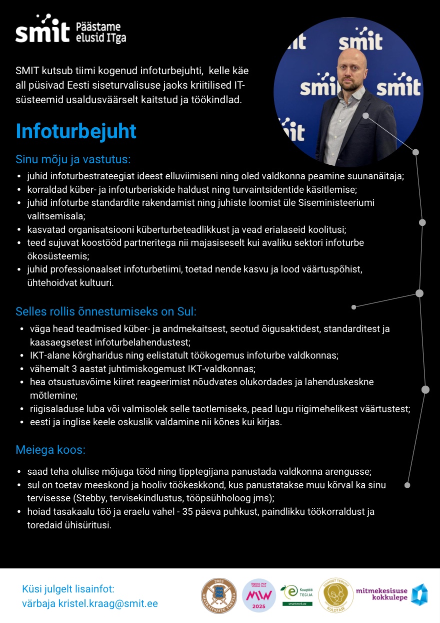 Tööpakkumise Infoturbejuht kirjeldus